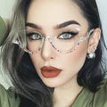 QSKY Fashion Cat Eye Anti Blue Light clear Lens Glasses Half Frame Diamond Eyeglasses Optical Glasses Frame for Man and Woman