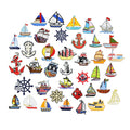 Hot Sale New Cute Sea Ocean Nautical Navigation Iron on Embroidery Sail Boat Anchor Rudder Sailboat Ship Patch