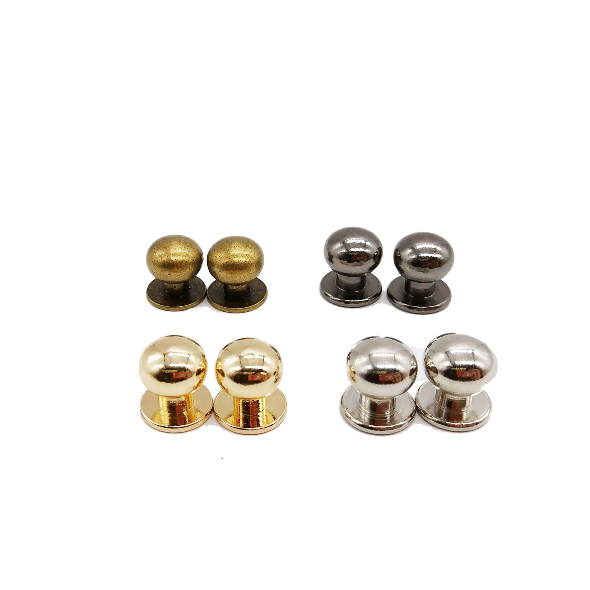 Ivoduff Decorative Metal Snap Button Flat Head Round Head Studs for Leather Bags Bag Parts & Accessories