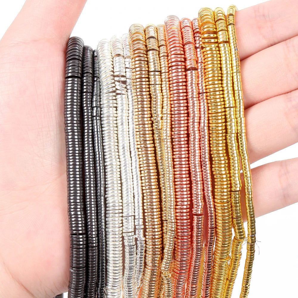 3/4/ 6mm  Natural Stone Beads Colorful Hematite Spacer Round Loose Beads for DIY Jewelry Making Necklace Bracelet Accessories