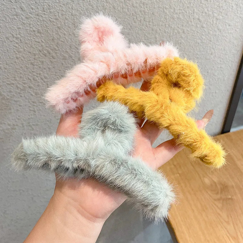 12cm INS Cutely  Large Hair Clip for Women Accesorios Para El Cabello New Style Furry Hair Clip Korean Clips Hair Accessories