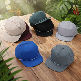 Premium 5 Panel Baseball Cap Quick Dry Waterproof Laser Cut Vent Holes Adjustable Plastic Buckle Running Golf Sports Trucker
