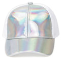 Fashion Wholesale Colorful Shiny Laser Sliver rainbow Hip Hop Snap Back Hologram Trucker Mesh Cap Holographic Hat
