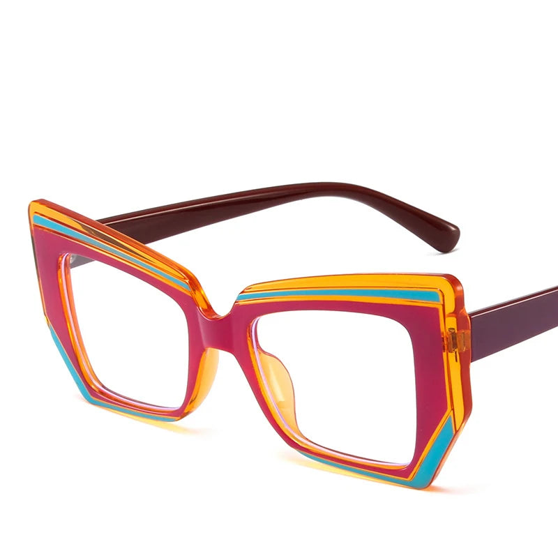 YTSMF5206 2023 Hot Women Oversized Cateye Clear Eyeglass Frames Glasses Optical Eyewear EyeglassesMen Fashion Ladies Eyewear