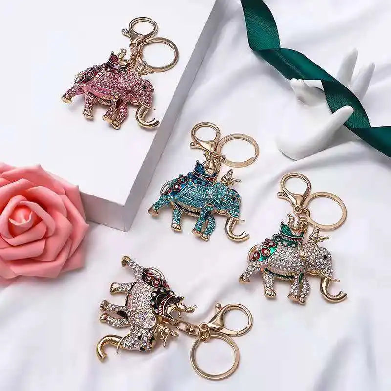 Cross-border Pendant Terracotta Warriors Car Thailand Elephant Alloy Key Chain Creative Cartoon Gift