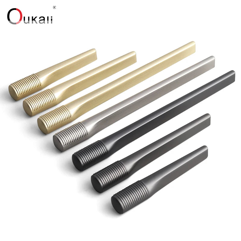 Oukali Modern Simple Furniture Cabinet Handle Kitchen Wardrobe Drawer Microphone Shape Zinc Pull Handles