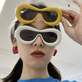Logo Custom  Retro Men One Piece Lens Party Sunglasses Steampunk Y2K Sunglasses Women