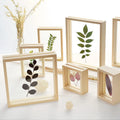 Double-side Glass Transparent Plant Specimen Pressed Flower Photo Frame Wood Home Decor Multi-color