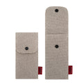 Factory Custom Small Cotton Canvas Flap Pouch with Personalized Logo Natural Brushes Pen's Stationery Gift Pouch Bag