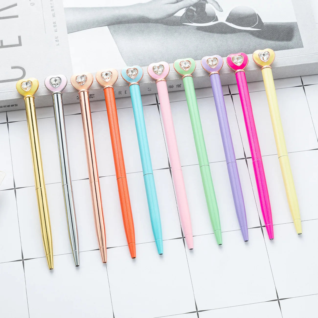 Cartoon love Shape Ballpoint Pen Office Student Stationery Metal Pen Laser logo Customization Hotel Advertising Gift Pen