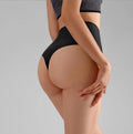 Plus Size Sexy Thong Ice Silk Women's Underwear Panties Seamless High Waist Abdomen in Slimming Lingerie T Back Panties