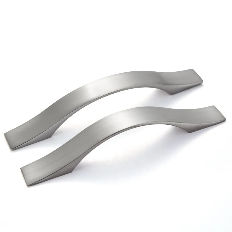 Oukali Modern Simple Furniture Cabinet Handle Kitchen Nickel Drawer Wardrobe Cupboard Aluminum Pull Handles
