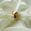 Chris April in Stock 316L Stainless Steel Minimalist PVD Gold Plated square Glossy Signet Ring for Women