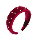 Hot Sale Velvet Wrapped Thick Sponge Pearl Hairband for Girls in 2020