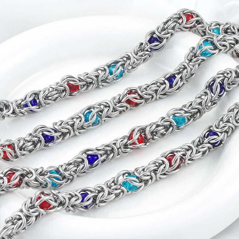 New Arrivals Braided Wheat Chains for Women Men Colorful Bohemia Style No Fade Stainless Steel Chain Link for DIY Jewelry