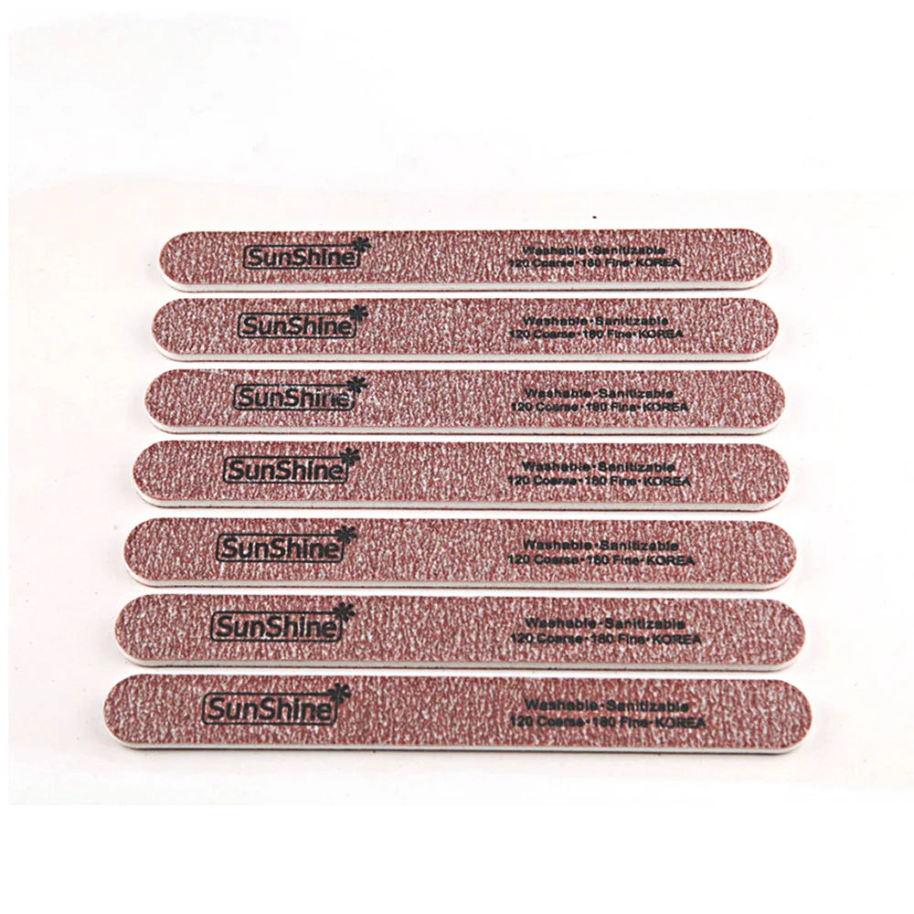 Customized Logo Wholesale Durable Nail File Double Side 120/180 Grit Straight Garnet Nail File and Buffer