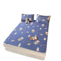 Asronauts Printed 3pcs Latex Mattress Protector Bed Fitted Sheet With Pillow Cover