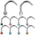 G23 Titanium Opal Nose Screw Rings Nariz Stud Piercings Nose Stud Piercings Body Jewelry 20G