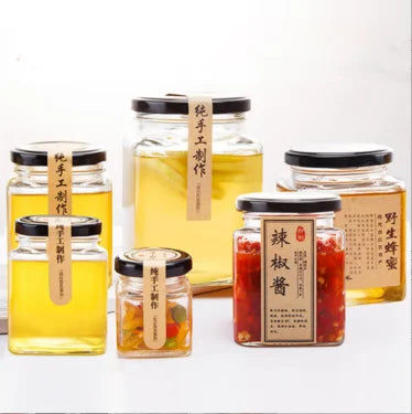 Free Shipping 10 oz Empty Honey Glass Jar 280ml Sauce Bottle Wholesale Pickle Jar