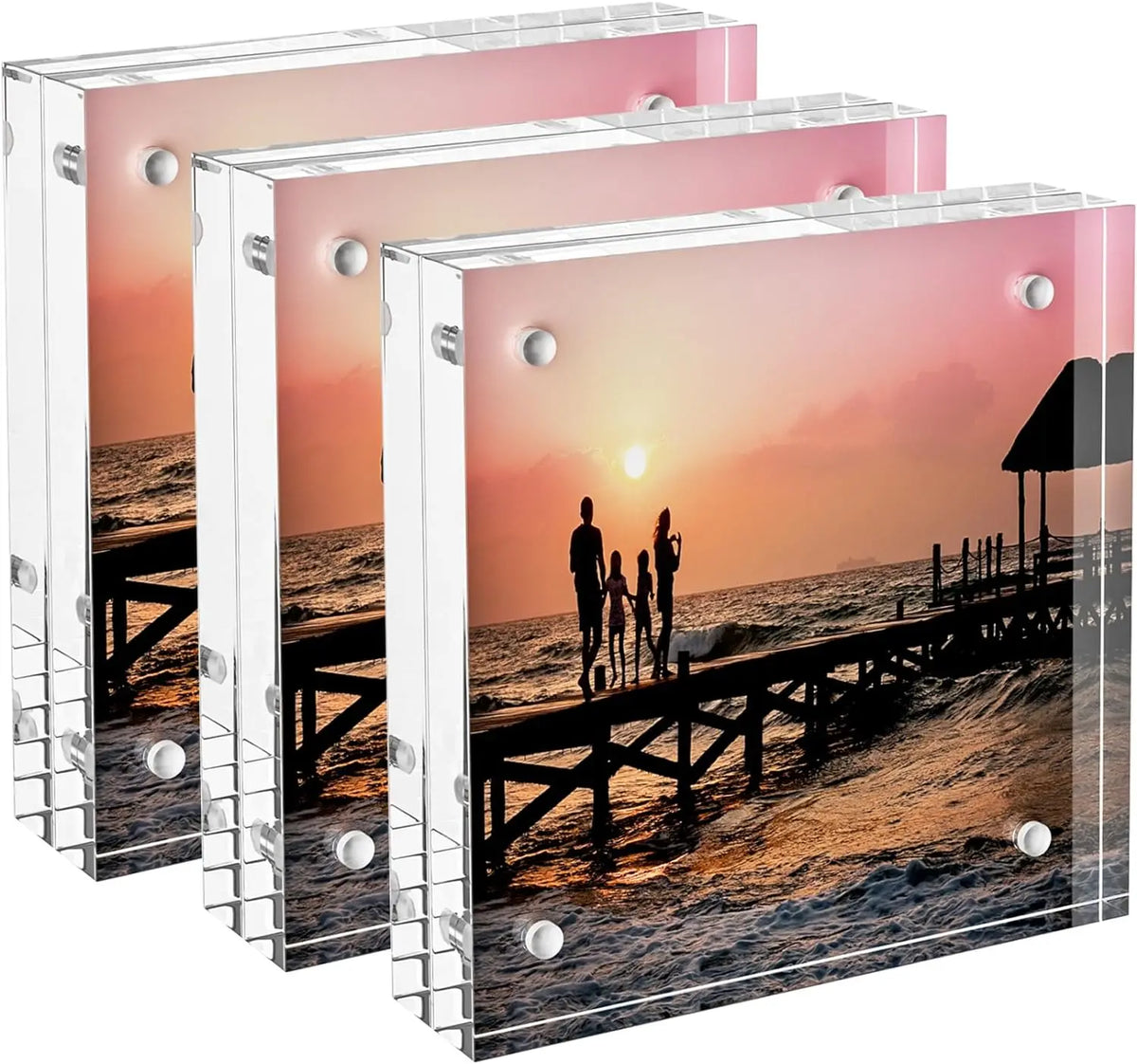 Acrylic Picture Frames 3x3 Clear Double Sided Thick Photo Frames Environment Friendly Fashionable Design Custom Logo Option for