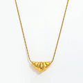 Joolim Jewelry 18K Gold Plated Triangle Croissant Pendant Necklace Dainty Chain Necklace Trendy Stainless Steel