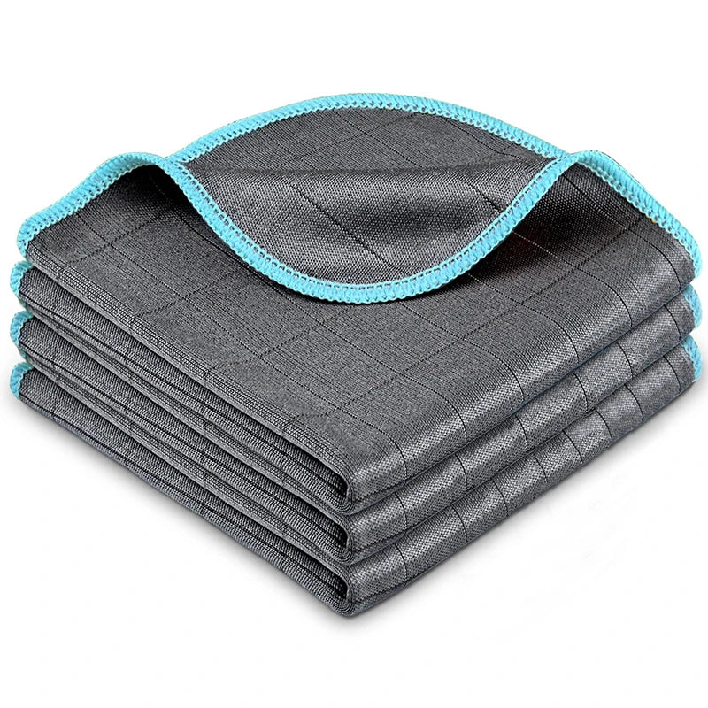Reusable Carbon Microfiber Cloth for Cleaning Glass Window Polishing Quick-Dry Auto Detailing Clean Towels for Kitchen Dish