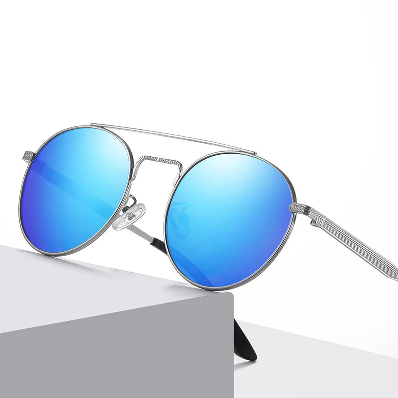 Unisex New Fashion A757 Polarized Sunglasses Gold Frame UV Protection Driver Sunglasses with Tac Lenses Round Style