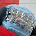 Custom Teeth Grillz Iced Out VVS Moissanite Diamond Honeycomb Setting S925 Silver with Solid End Caps Hip Hip Jewelry