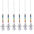 Crystal Guardian Angel Pendant Car Charm for Rear View Mirror Ornament Window Garden Tree Decor