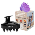 Custom Logo Silicone Scalp Messager Hair Shampoo Brush with Soft Bristles Scalp Massage Brush for Bath Cleaning and Salon