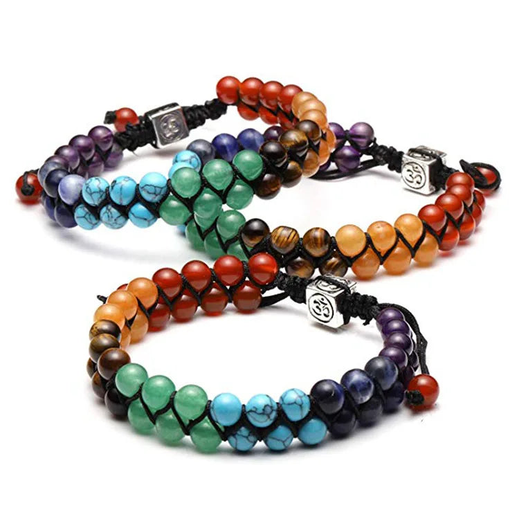 7 Chakras Healing Crystals Bracelet Yoga Stone Beads Bracelets Meditation Relax Anxiety Bangle for Womens Mens