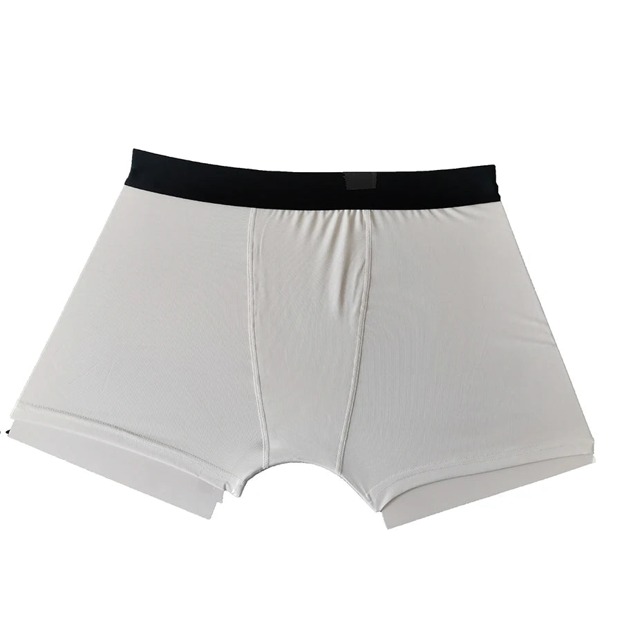 Sublimation Shorts with Breathable Black Waistband White Boxer Featuring Printed Pattern