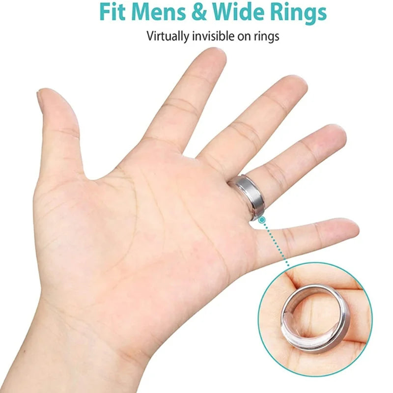 Assorted Sizes Transparent Plastic Silicone Invisible Ring Sizer Adjuster for Loose Rings Ring Size Adjuster Tightener