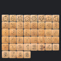 Short Head Flower Punching Dies With Wooden Board DIY 26 Alphanumeric Pendant Handmade Leather Forming Punch Tools