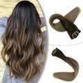 Hot Selling Double Draw Clip in Hair Extensions Remy Human Hair Ombre Hair Extensions