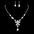 New Fancy Elegant Rhinestone Drop Crystal Two-piece Bridal Jewelry Set