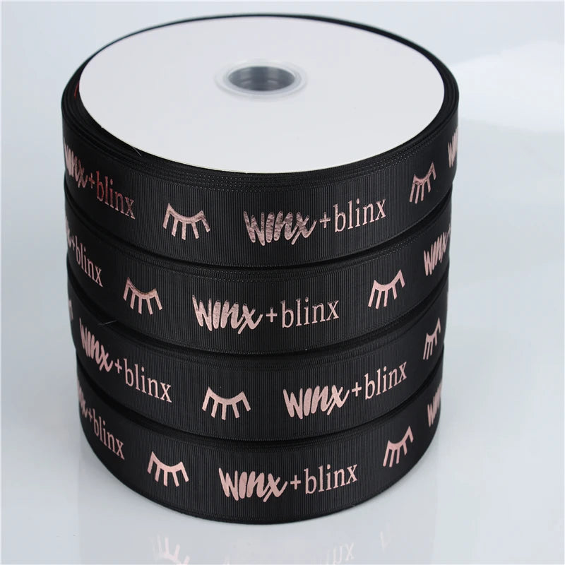 Custom Black Grosgrain Ribbon Personalization Decoration Design Ribbons for Gift Wrap Grosgrain Printing