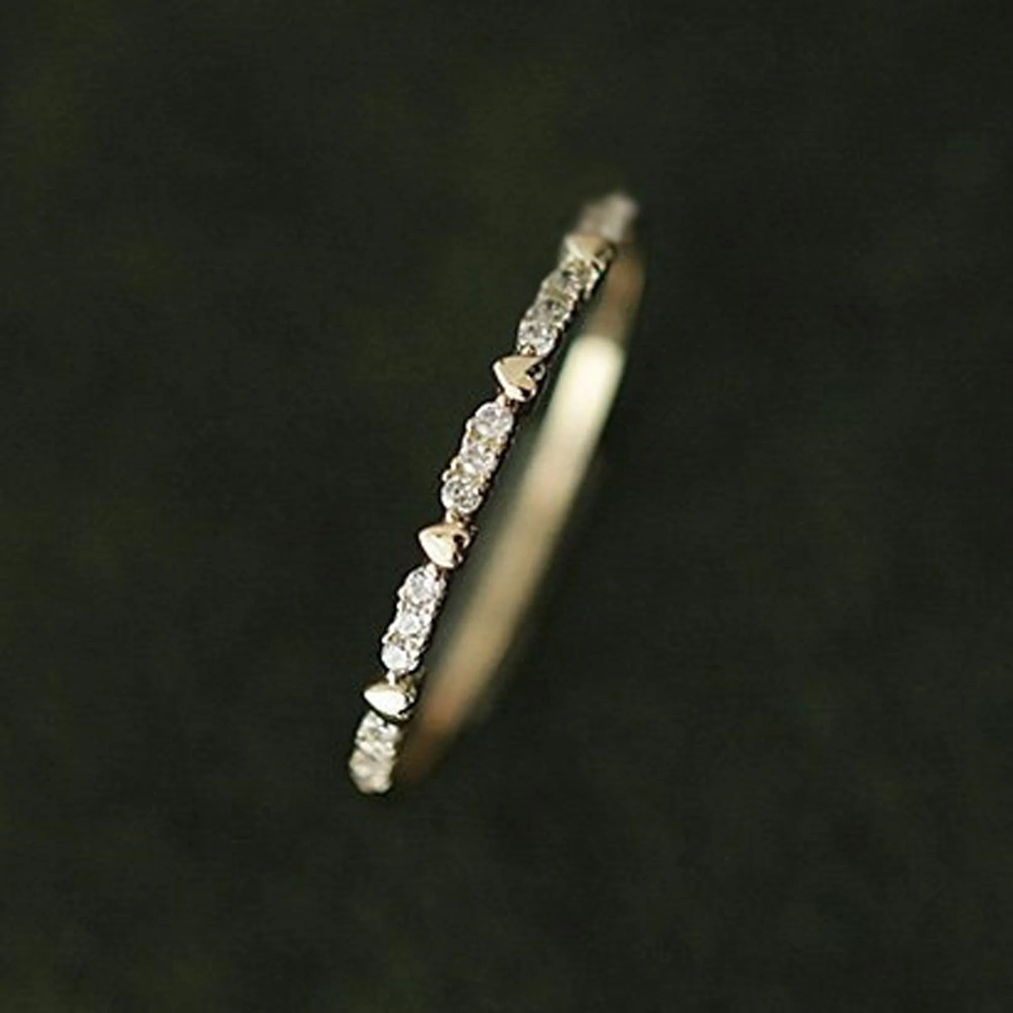 925 Silver Zircon Diamond Setting Heat Ring Engagement Valentines Day Gift 2023