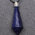 DIY semi precious stone semi precious stone Best Gift FM Energy Stone Blue Gravel Pendulum for decoration gift Crystal Crafts