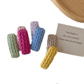 MIO Winter Soft Wool Fabric Clips Geometric Rectangle Snap Hair Clips Multi Colors Knitted Waterdrop Hair Grips