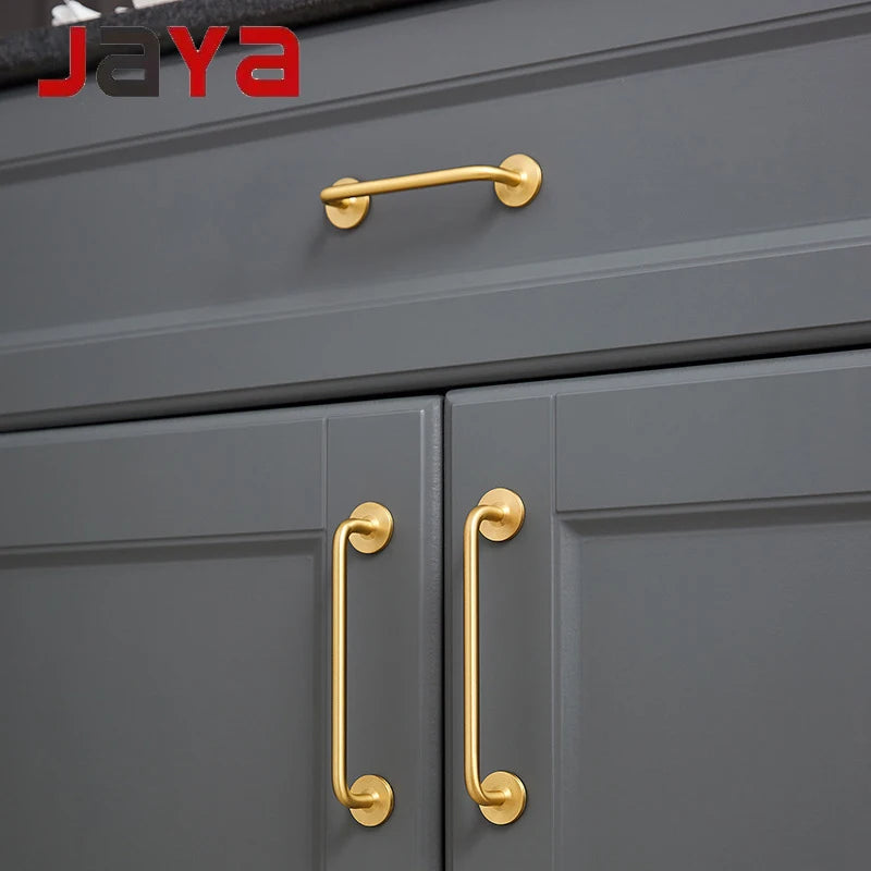 JAYA Modern Furniture  Door Handle Solid Pure Brass Wardrobe Drawer Pulls Handle Knobs