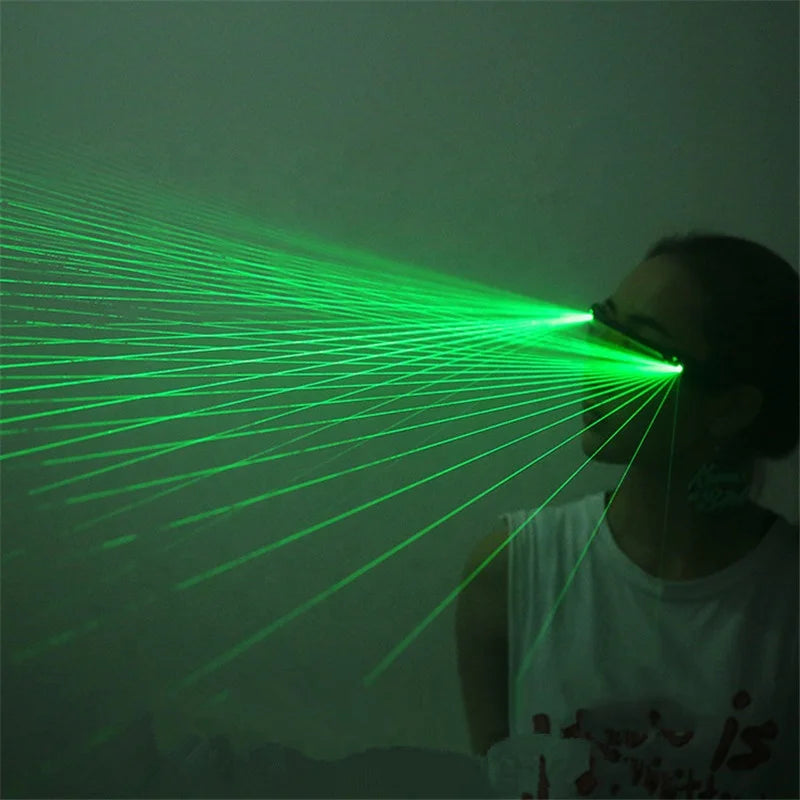 Hot Customizable LED Laser Glasses Sunglasses 2-beam Multi-Line Rechargeable Battery Stage DJ Club Party Luminous Costumes
