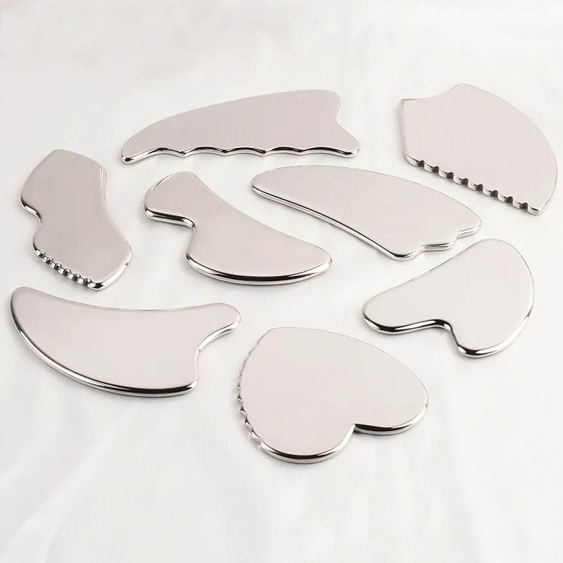 HZ Hot Sell Stainless Steel Scraper Facial Massage Gua Sha Tool Heart Shape Scraper