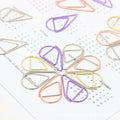 Stationery Office Supplies Cheap Price Metallic Tear Water Drop Shape Bookmark Page Marker Paper Clips Free Sample