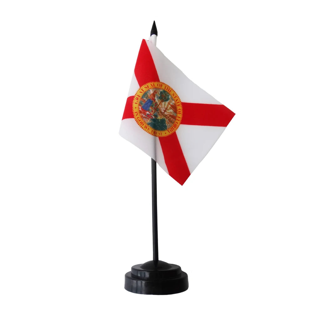 Vivid Polyester Weather Resistant Durable Office Custom Florida Table Flag Printed Desk Flags