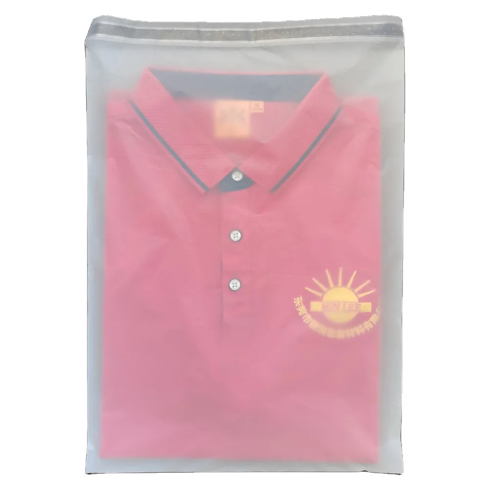 EKA Sample Compostable Corn Starch Clothing Bag Cloth Packaging Self Adhesive Seal Pla Resealable Biodegradable Garment Bags