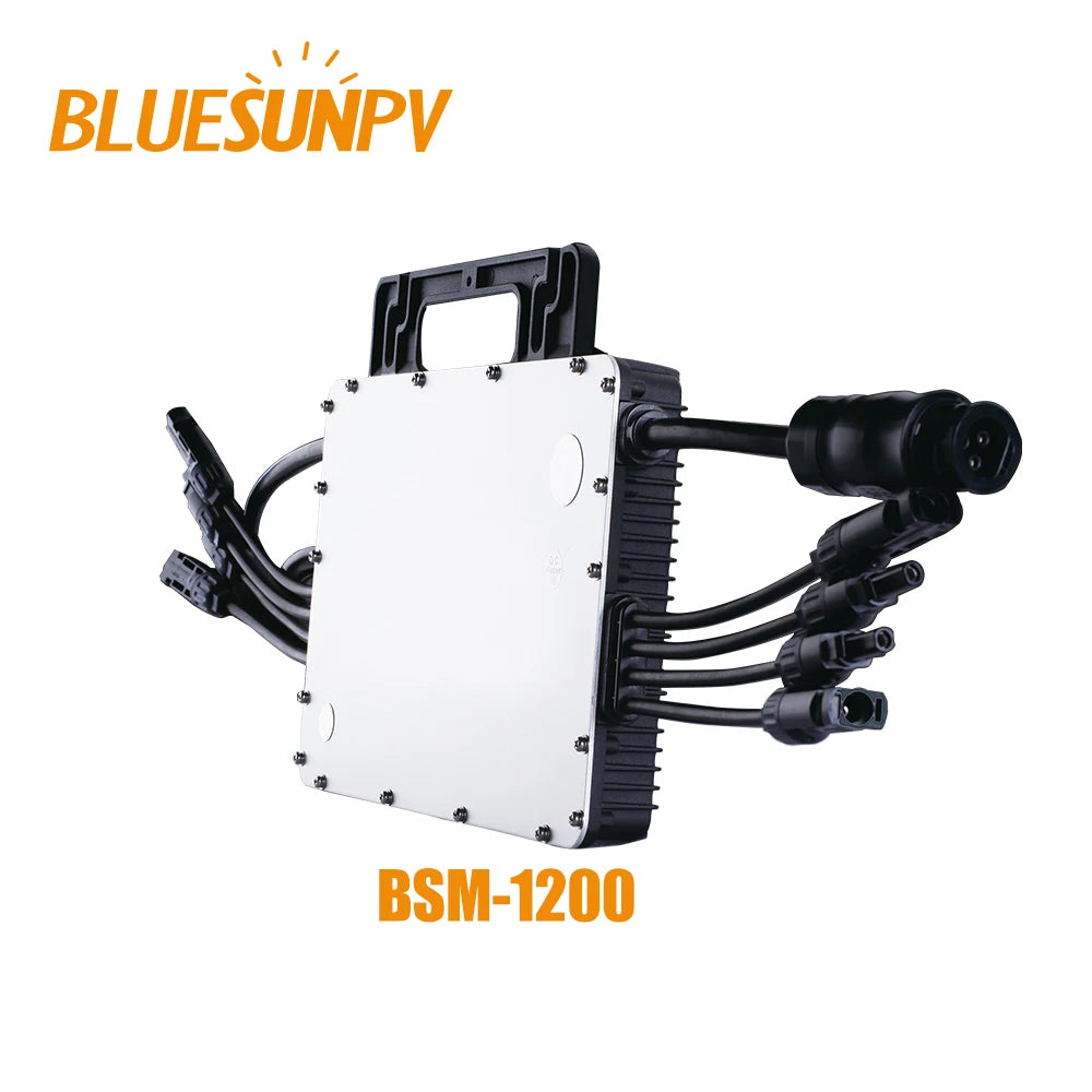 For Bluesun Customized Balcony Solar Micro Inverter 1200W Single Output Easy Installation 10-Year Warranty 99.5% Efficiency