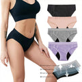 High Quality Three-Layer Period-Proof Organic Cotton Menstrual Underwear for Women Elegant Bow Everyday Solid Bamboo Knitted
