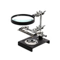 BST-809 3rd Helping Hand LED Magnifying Glass Stand Industrial Portable Soldering Iron Clamp Magnifier Welding Rework Repair