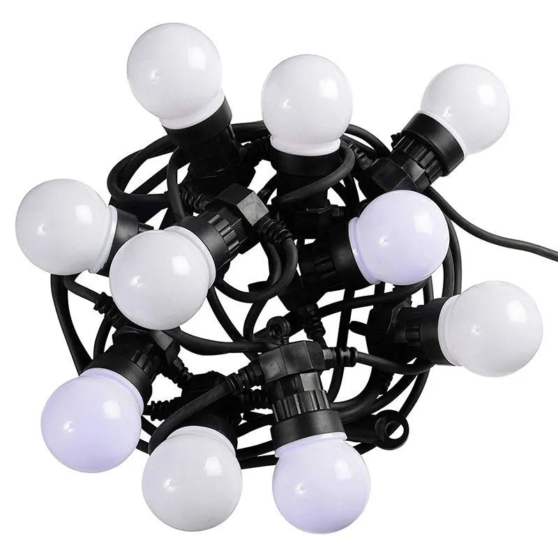 G50 Outdoor Indoor Garland String Lights IP67 Waterproof Warm White for Wedding Garden Christmas Bistro Cafe Backyard Holiday